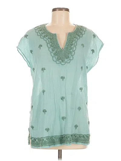 Pre-owned Tommy Bahama Short Sleeve Blouse In Blue