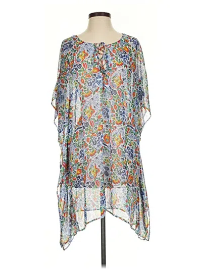 Pre-owned Tommy Bahama Short Sleeve Blouse In Blue