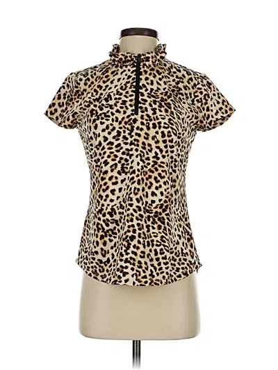 Pre-owned Tommy Bahama Short Sleeve Blouse In Brown
