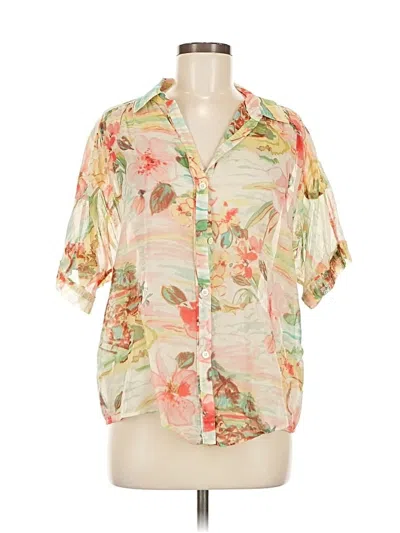 Pre-owned Tommy Bahama Short Sleeve Blouse In Green