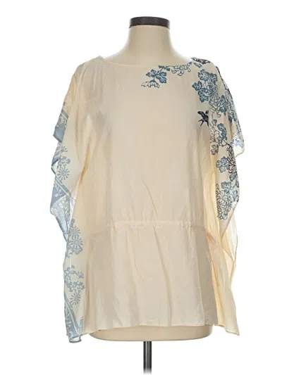 Pre-owned Tommy Bahama Short Sleeve Blouse In Ivory