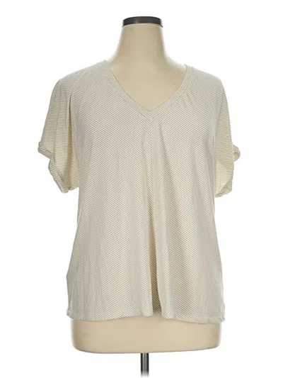 Pre-owned Tommy Bahama Short Sleeve Blouse In Ivory