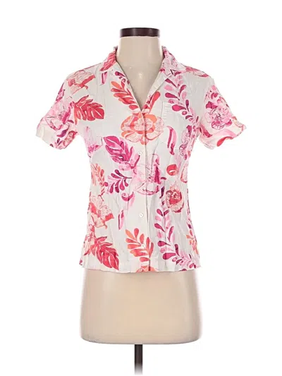 Pre-owned Tommy Bahama Short Sleeve Blouse In Pink