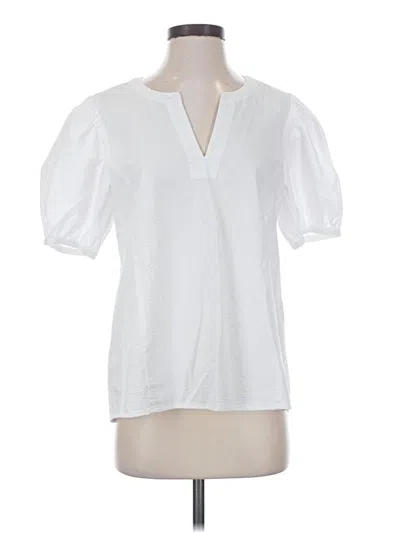 Pre-owned Tommy Bahama Short Sleeve Blouse In White