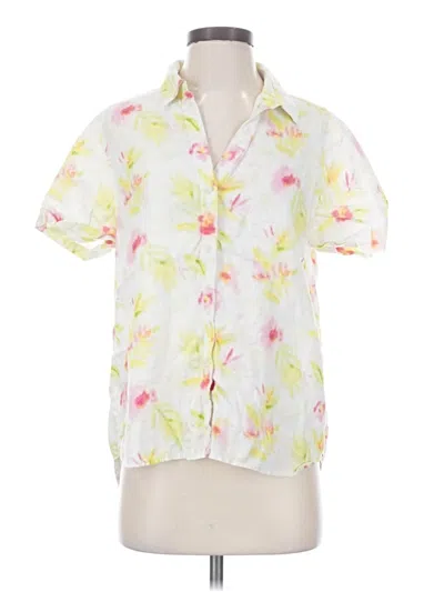 Pre-owned Tommy Bahama Short Sleeve Blouse In White