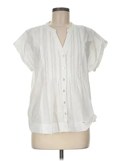 Pre-owned Tommy Bahama Short Sleeve Blouse In White