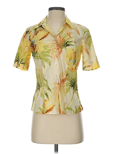 Pre-owned Tommy Bahama Short Sleeve Blouse In Yellow