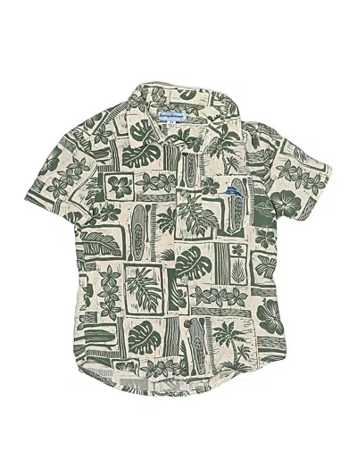 Pre-owned Tommy Bahama Kids' Short Sleeve Button Down Shirt In Green