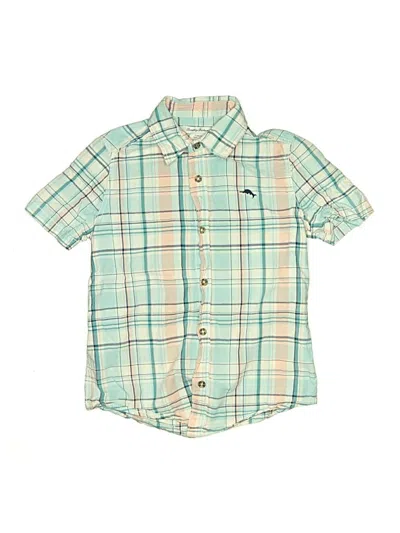 Pre-owned Tommy Bahama Kids' Short Sleeve Button Down Shirt In Teal