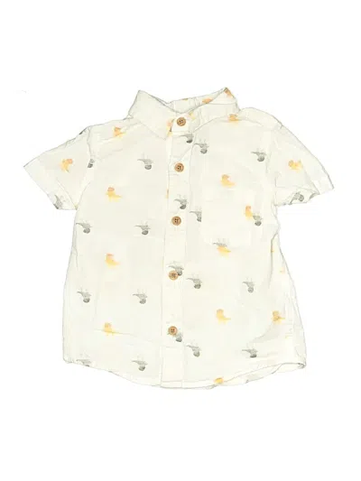 Pre-owned Tommy Bahama Kids' Short Sleeve Button Down Shirt In White