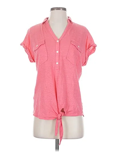 Pre-owned Tommy Bahama Short Sleeve Henley Shirt In Pink