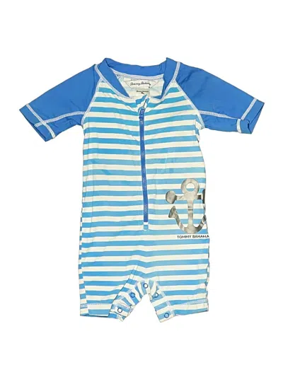 Pre-owned Tommy Bahama Babies' Short Sleeve Onesie In Blue
