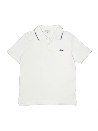Pre-owned Tommy Bahama Kids' Short Sleeve Polo Shirt In White