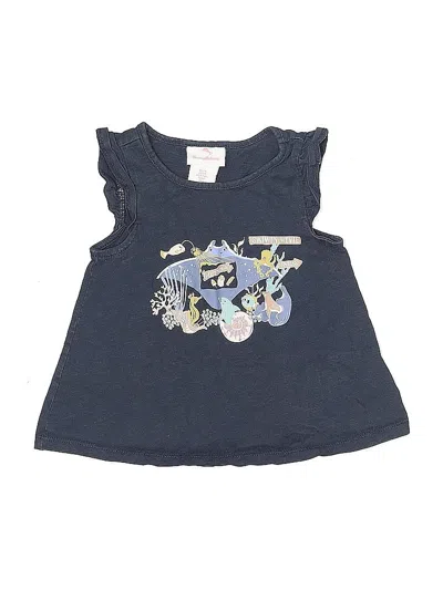 Pre-owned Tommy Bahama Kids' Short Sleeve Top Blue Ruffles Neckline Tops