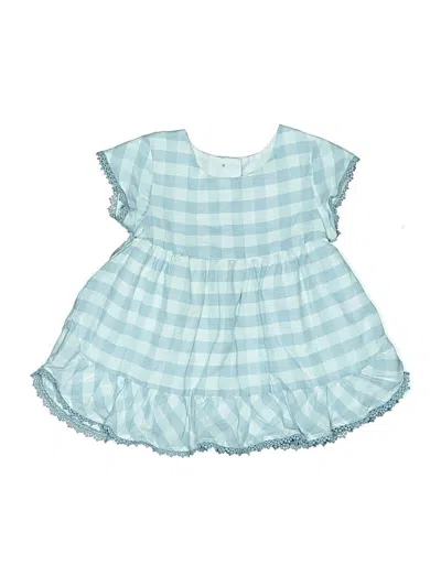 Pre-owned Tommy Bahama Babies' Short Sleeve Top Blue Ruffles Neckline Tops