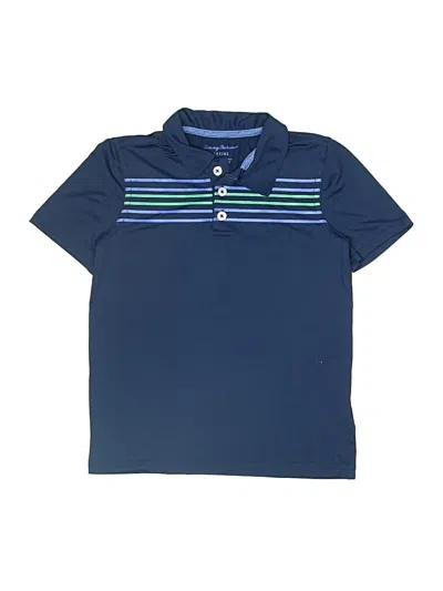 Pre-owned Tommy Bahama Kids' Short Sleeve Top Blue Stripes Pattern Collared Neckline Tops