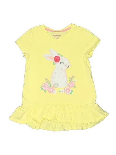 Pre-owned Tommy Bahama Kids' Short Sleeve Top Yellow Ruffles Neckline Tops
