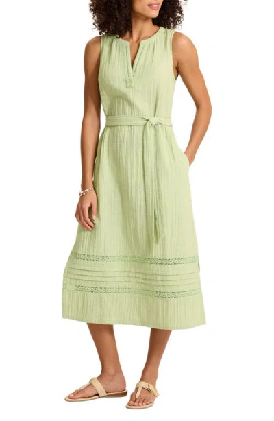 Tommy Bahama Sleeveless Cotton Gauze Midi Dress In Green