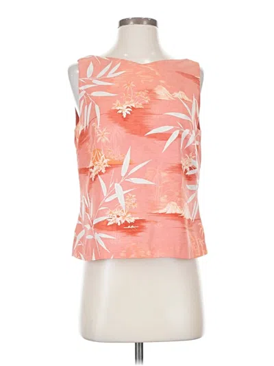 Pre-owned Tommy Bahama Sleeveless Silk Top Orange Halter Neckline Tops
