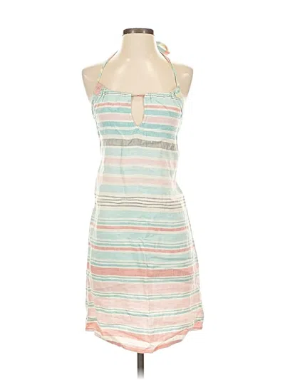 Pre-owned Tommy Bahama Sleeveless Top Teal Halter Neckline Tops In Blue