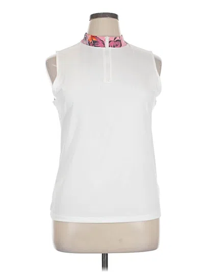 Pre-owned Tommy Bahama Sleeveless Top White Halter Neckline Tops