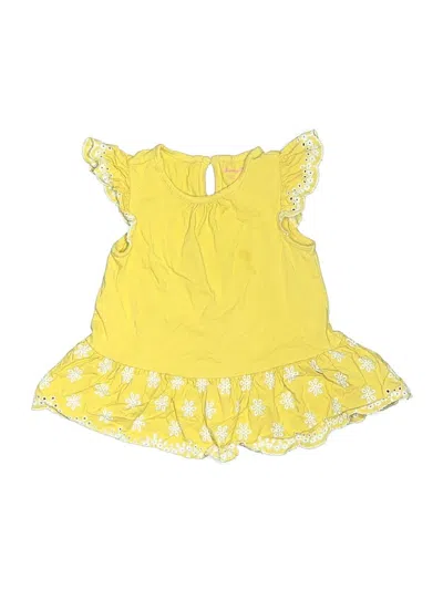 Pre-owned Tommy Bahama Kids' Sleeveless Top Yellow Ruffles Neckline Tops