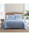 Tommy Bahama Solid Costa Sera Cotton Quilt In Blue