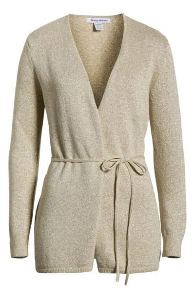 Tommy Bahama Solstice Bay Belted Cardigan In Gold