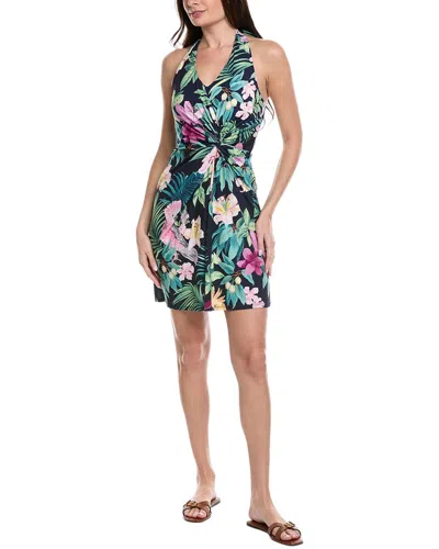 Tommy Bahama Sophia Tropical Bliss Halter Dress In Black