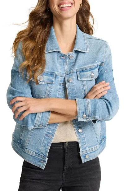 Tommy Bahama Sparkle Classic Denim Jacket In Blue