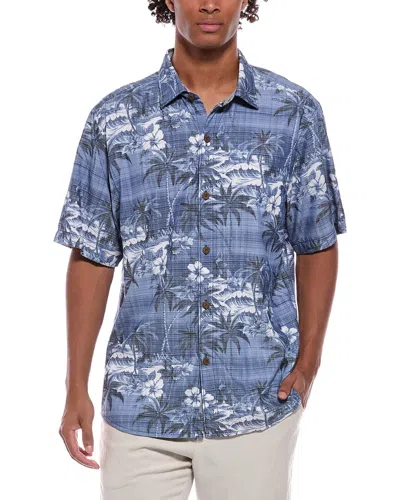 Tommy Bahama Sport Coconut Palmetta Islandzone Camp Shirt In Blue