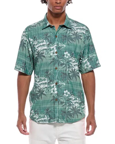 Tommy Bahama Sport Coconut Palmetta Islandzone Camp Shirt In Green