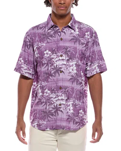 Tommy Bahama Sport Coconut Palmetta Islandzone Camp Shirt In Purple