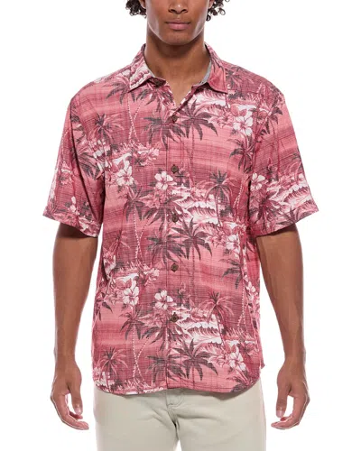 Tommy Bahama Sport Coconut Palmetta Islandzone Camp Shirt In Pink