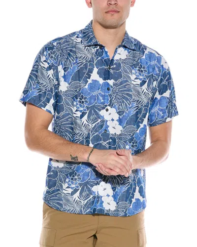 Tommy Bahama Sport Coconut Point Playa Flor Camp Shirt In Blue