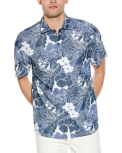 Tommy Bahama Sport Coconut Point Playa Flor Camp Shirt In Blue