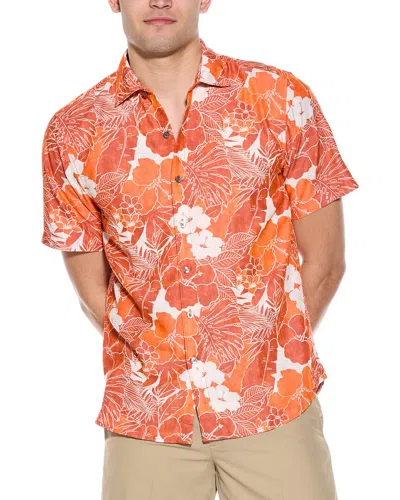 Tommy Bahama Sport Coconut Point Playa Flor Camp Shirt In Orange