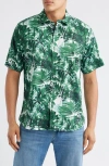 Tommy Bahama Sport Electric Blooms Camp Shirt In Green