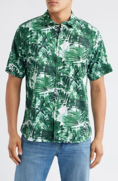 Tommy Bahama Sport Electric Blooms Camp Shirt In Green