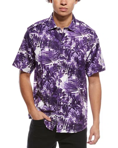 Tommy Bahama Sport Electric Blooms Camp Shirt In Purple