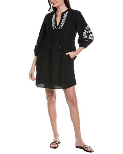 Tommy Bahama St. Lucia Linen-blend Floral Dress In Black