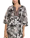 Tommy Bahama St. Lucia Linen-blend Tunic Dress In Black