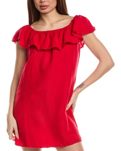 Tommy Bahama St. Lucia Ruffle Linen-blend Cover-up Dress In Red