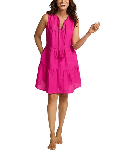 Tommy Bahama St. Lucia Sleeveless Tiered Dress Swim Cover-up In Pink Maui