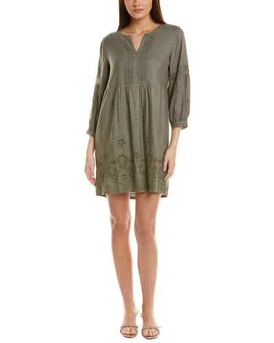 Tommy Bahama St. Lucia Split Neck Linen-blend Mini Dress