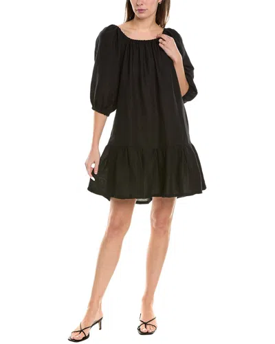 Tommy Bahama St. Lucia Tiered Linen-blend Cover-up Dress In Black