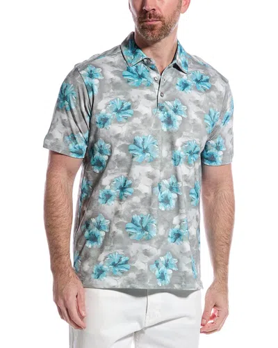 Tommy Bahama Stormy Blues Polo Shirt In Silver
