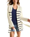 Tommy Bahama Stripe Crochet Stitch Cardigan In Neutral