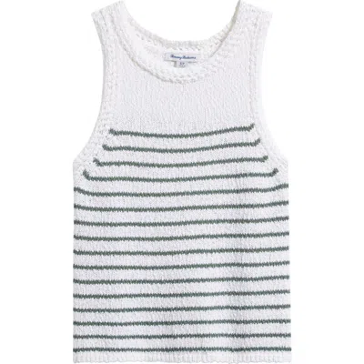 Tommy Bahama Stripe Crochet Tank In Dark Jade