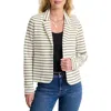 Tommy Bahama Stripe Pique Knit Blazer Jacket In Vanilla Ice
